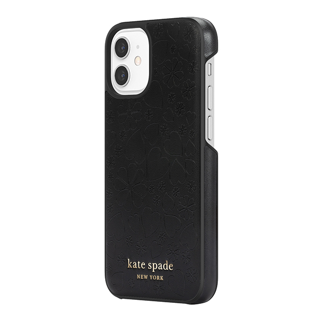 【アウトレット】【iPhone12 mini ケース】Wrap Case (Black Crumbs/Clover Hearts Printed Pattern/Gold Sticker Logo)サブ画像