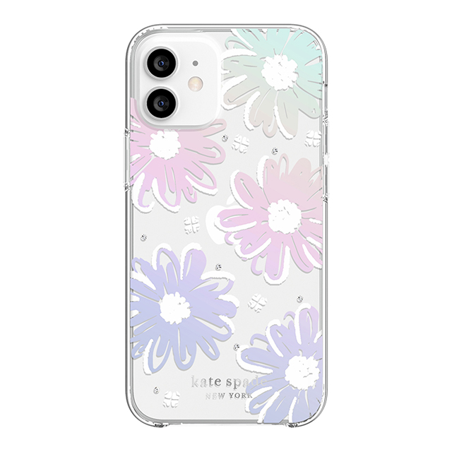 【アウトレット】【iPhone12 mini ケース】Protective Hardshell Case (Daisy Iridescent Foil/White/Clear/Gems)サブ画像