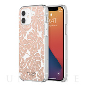 【アウトレット】【iPhone12/12 Pro ケース】Protective Hardshell Case (Island Leaf Pink Glitter/Clear/Blush Bumper)