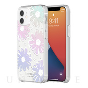 【アウトレット】【iPhone12 mini ケース】Protective Hardshell Case (Daisy Iridescent Foil/White/Clear/Gems)