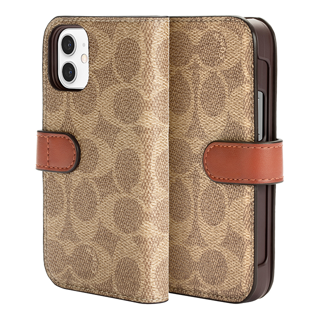 【アウトレット】【iPhone12 mini ケース】Folio Case (Signature C Khaki)サブ画像