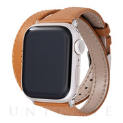 【Apple Watch バンド 41/40/38mm】”Cornet” 二重巻きレザーバンド (シナモン) for Apple Watch SE(第2/1世代)/Series9/8/7/6/5/4/3/2/1