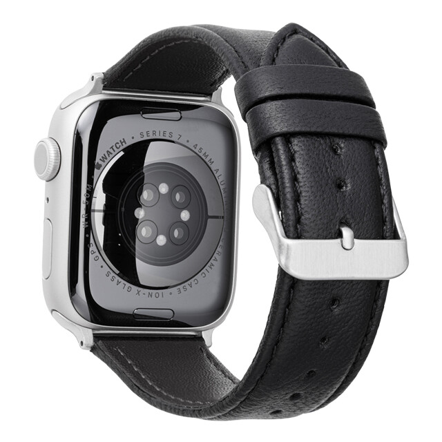 【Apple Watch バンド 49/45/44/42mm】”Lumiere” 強力撥水レザーバンド (ブラック) for Apple Watch Ultra2/1/SE(第2/1世代)/Series9/8/7/6/5/4/3/2/1サブ画像