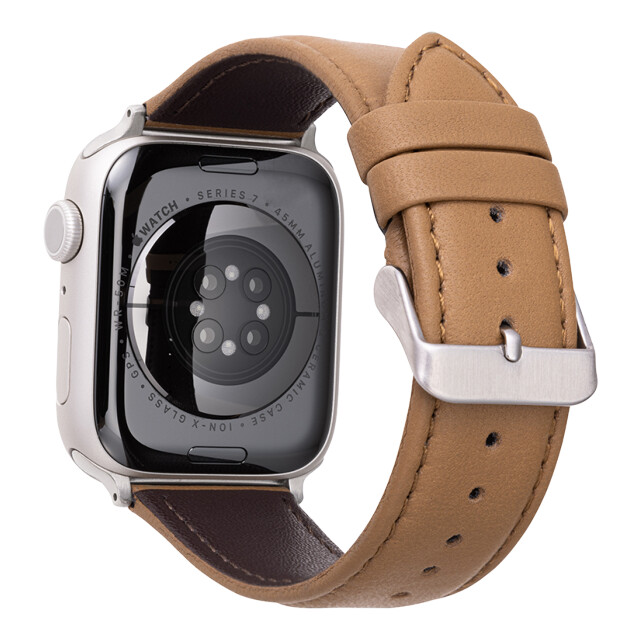 【Apple Watch バンド 49/45/44/42mm】”Lumiere” 強力撥水レザーバンド (ライトブラウン) for Apple Watch Ultra2/1/SE(第2/1世代)/Series9/8/7/6/5/4/3/2/1サブ画像