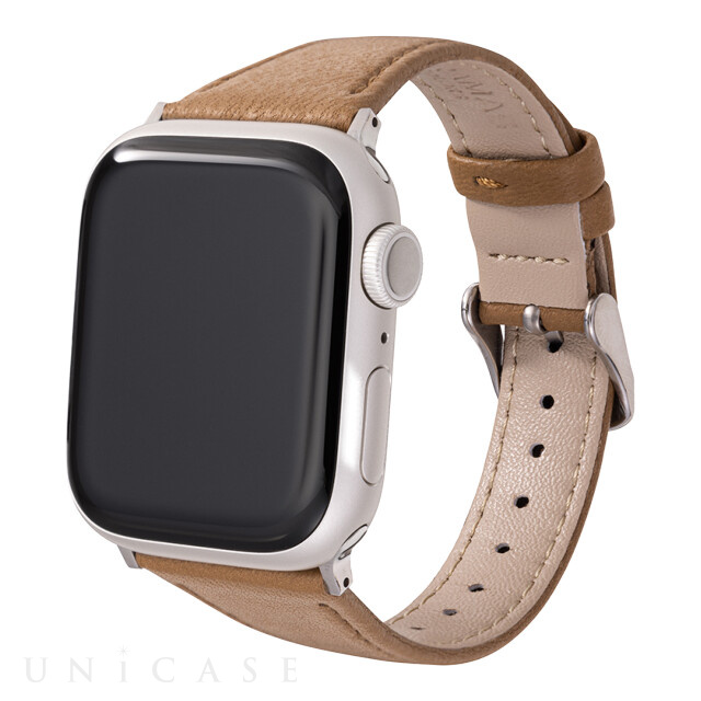 【Apple Watch バンド 41/40/38mm】”Lumiere” 強力撥水レザーバンド (ライトブラウン) for Apple Watch SE(第2/1世代)/Series9/8/7/6/5/4/3/2/1