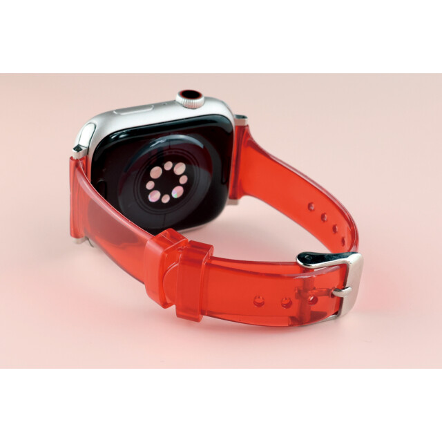 【Apple Watch バンド 49/45/44/42mm】クリアスリムベルト(025) ピンク Ultra2/1/SE(第2/1世代)/Series9/8/7/6/5/4/3/2/1サブ画像