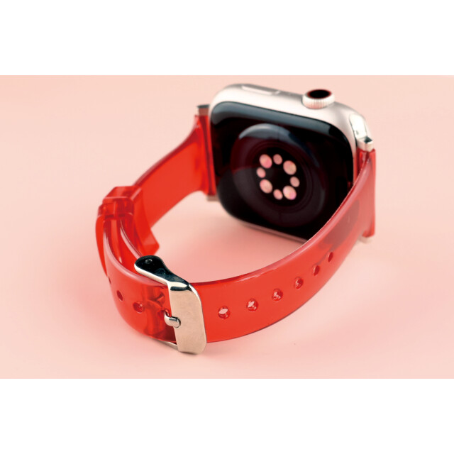 【Apple Watch バンド 49/45/44/42mm】クリアスリムベルト(025) ピンク Ultra2/1/SE(第2/1世代)/Series9/8/7/6/5/4/3/2/1サブ画像