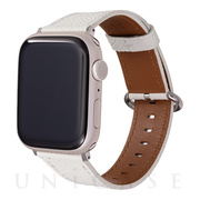 【Apple Watch バンド 49/45/44/42mm】”Mijas” クロスグレインレザーバンド (ホワイト) for Apple Watch Ultra2/1/SE(第2/1世代)/Series9/8/7/6/5/4/3/2/1