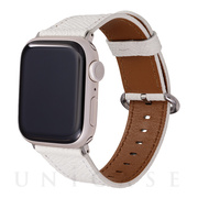 【Apple Watch バンド 41/40/38mm】”Mijas” クロスグレインレザーバンド (ホワイト) for Apple Watch SE(第2/1世代)/Series9/8/7/6/5/4/3/2/1