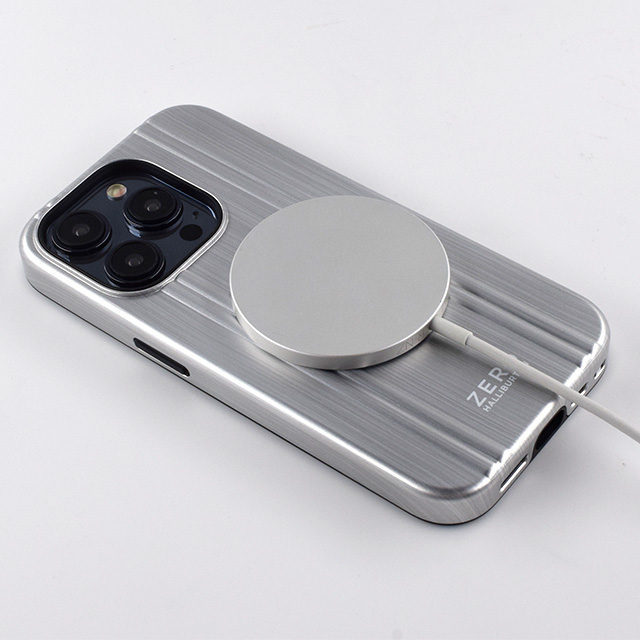 【iPhone15/14/13 ケース】ZERO HALLIBURTON Hybrid Shockproof Case (Matte Silver)