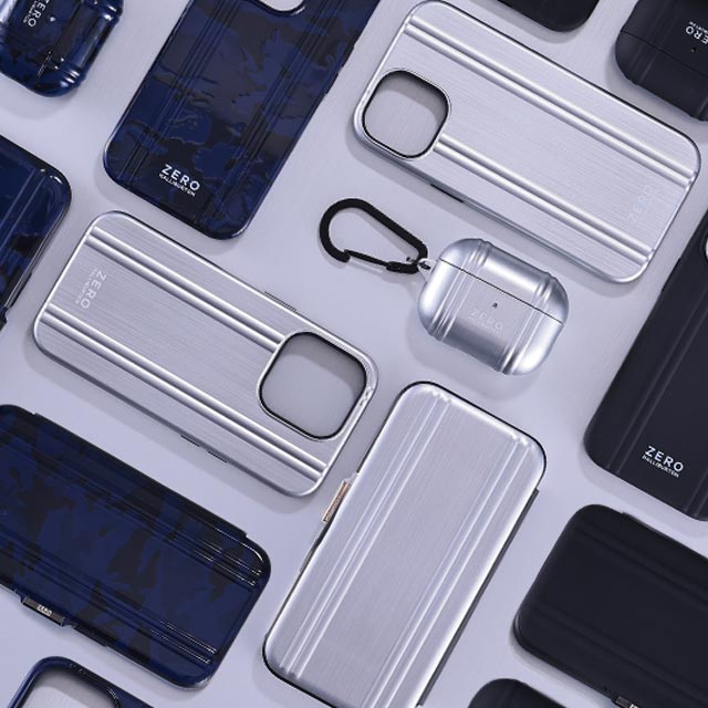 【iPhone15/14/13 ケース】ZERO HALLIBURTON Hybrid Shockproof Flip Case (Matte Silver)