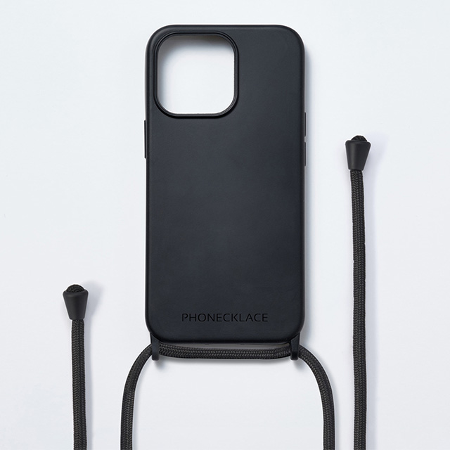 【iPhone15 Pro ケース】ストラップホール付きシリコンケース＋Rope Strap (ブラック)goods_nameサブ画像