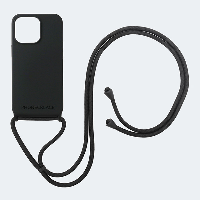 iPhone15 Pro ケース】ストラップホール付きシリコンケース＋Rope Strap (ブラック) PHONECKLACE |  iPhoneケースは UNiCASE