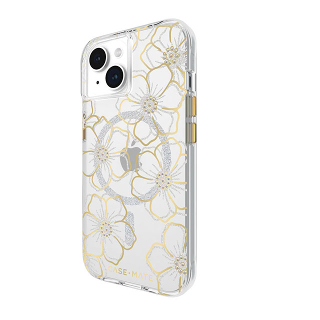 【iPhone15/14/13 ケース】MagSafe対応 抗菌 リサイクル材料 Floral Gems (Gold)サブ画像