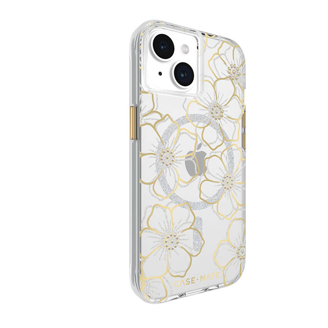 【iPhone15/14/13 ケース】MagSafe対応 抗菌 リサイクル材料 Floral Gems (Gold)サブ画像
