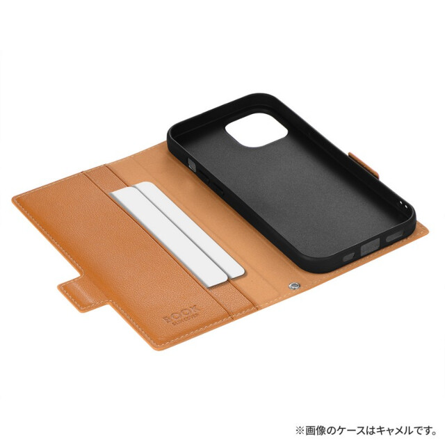 【iPhone15/14 ケース】薄型・軽量PUレザー手帳ケース 「BOOK SLIM＆W POCKET」 (ネイビー)サブ画像