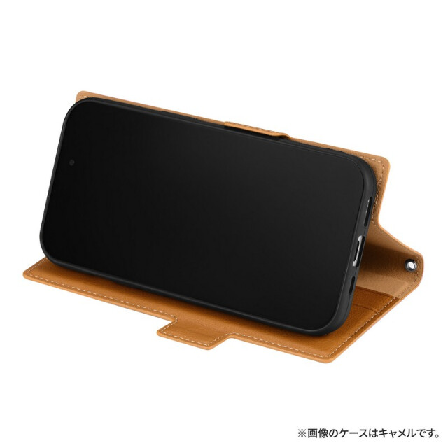 【iPhone15/14 ケース】薄型・軽量PUレザー手帳ケース 「BOOK SLIM＆W POCKET」 (ネイビー)サブ画像