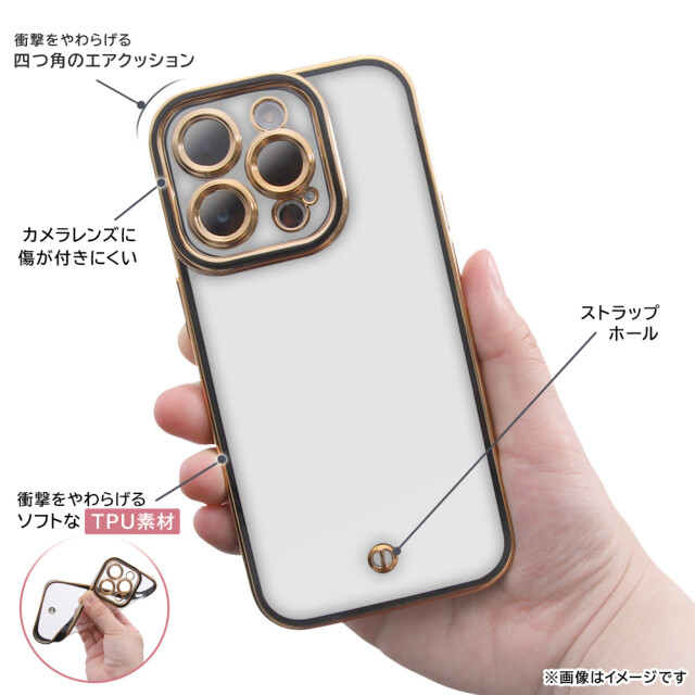 【iPhone15 Pro Max ケース】TPUソフトケース メタリック LUSTANT (ピンク/ゴールド)goods_nameサブ画像