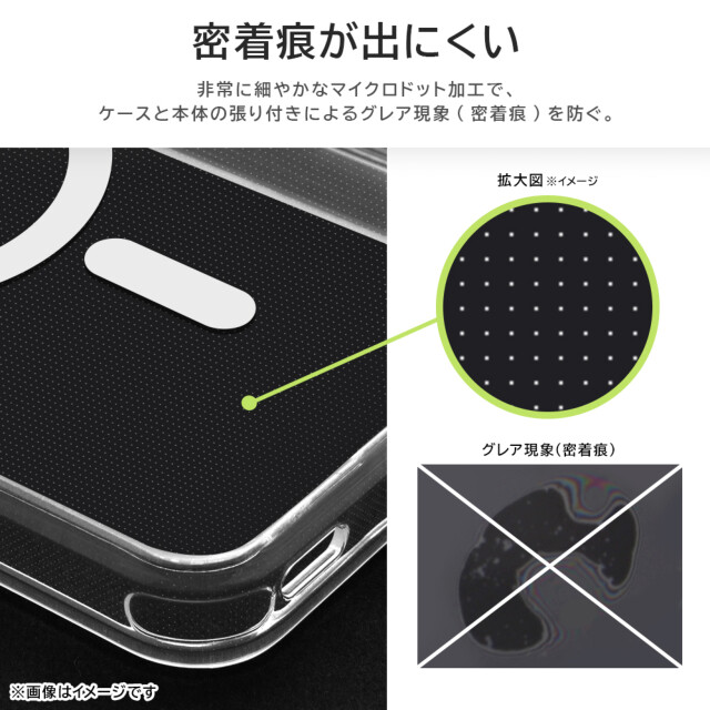 【iPhone15 Pro ケース】耐衝撃 ハイブリッドケース MagSafe マグネット式アクセサリー対応 (クリア)サブ画像