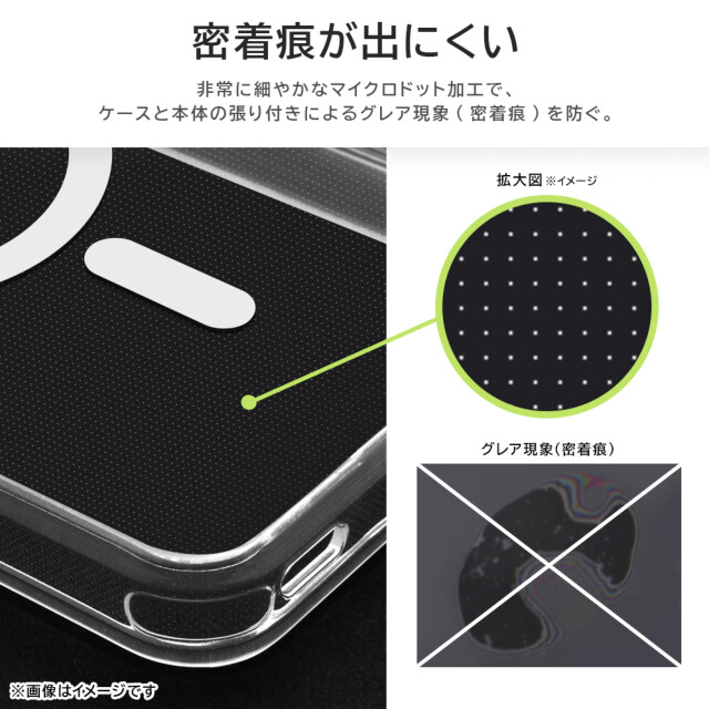 【iPhone15 Plus ケース】耐衝撃 ハイブリッドケース MagSafe マグネット式アクセサリー対応 (クリア)