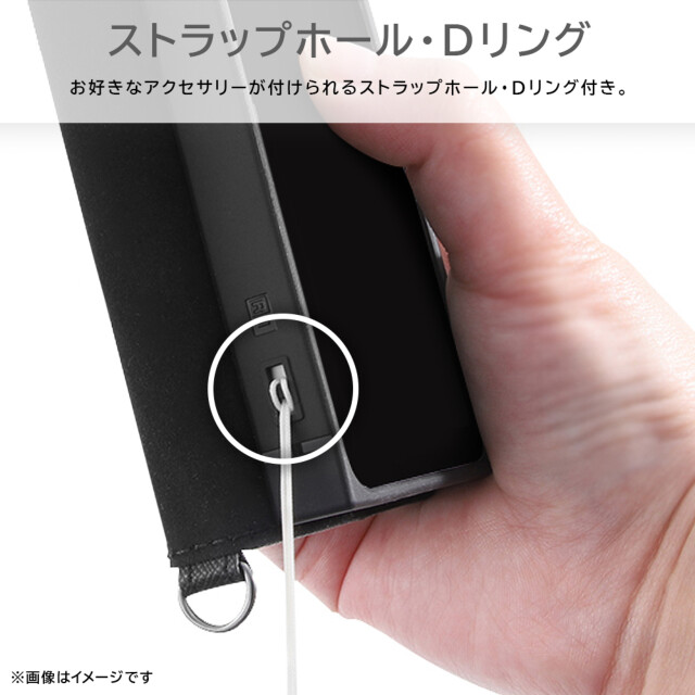【iPhone15/14/13 ケース】耐衝撃 手帳型レザーケース KAKU Durable (ブラック/ブラック)サブ画像