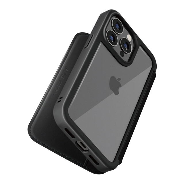 【iPhone15 Pro ケース】ガラスフリップケース (ブラック)サブ画像