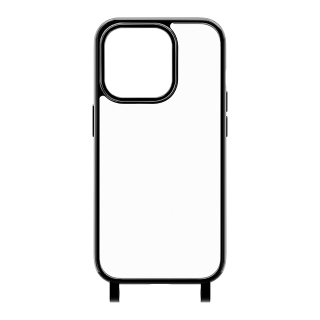 【iPhone15 Pro ケース】ショルダーストラップホール付クリアハイブリッドケース (ブラック)サブ画像