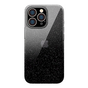 【iPhone15 Pro ケース】グラデーションハイブリッドケース (ラメ・ブラック)