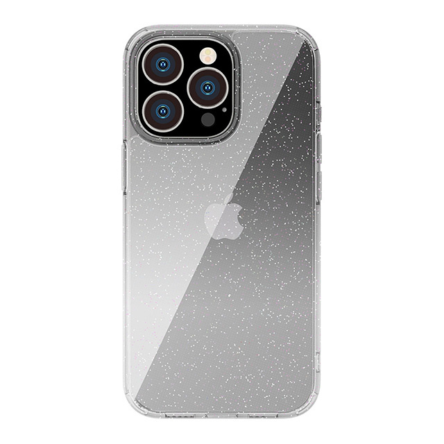 【iPhone15 Pro ケース】グラデーションハイブリッドケース (ラメ・ホワイト)