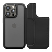 【iPhone15 Pro ケース】バックフリップケース (ブラック)