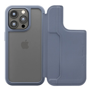 【iPhone15 Pro ケース】バックフリップケース (ブルー)