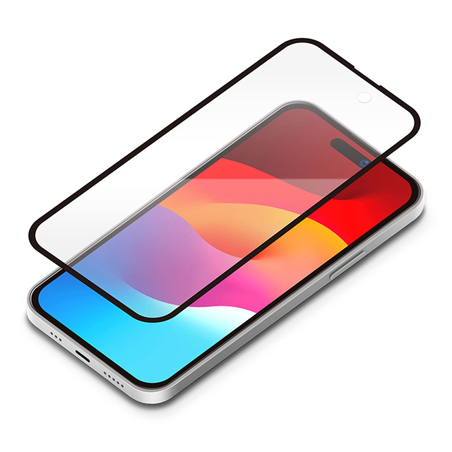 【iPhone15 フィルム】ガイドフレーム付 液晶全面保護ガラス 2度強化/ゴリラガラス (ブルーライト低減/光沢)サブ画像