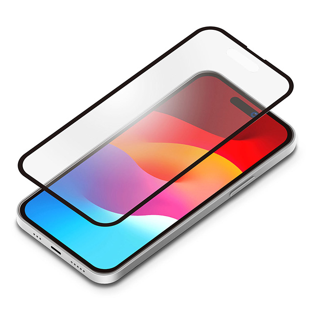 【iPhone15 Pro フィルム】ガイドフレーム付 液晶全面保護ガラス 角割れ防止PETフレーム (アンチグレア)サブ画像