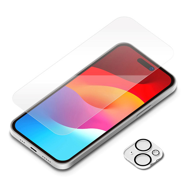iPhone15 フィルム】液晶保護ガラス・カメラフルプロテクターセット (スーパークリア/クリア) PGA iPhoneケースは UNiCASE