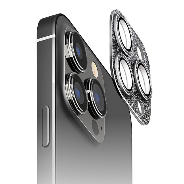 iPhone15 Pro/15 Pro Max フィルム】カメラフルプロテクター (グリッター/ラメブラック) PGA | iPhoneケースは  UNiCASE