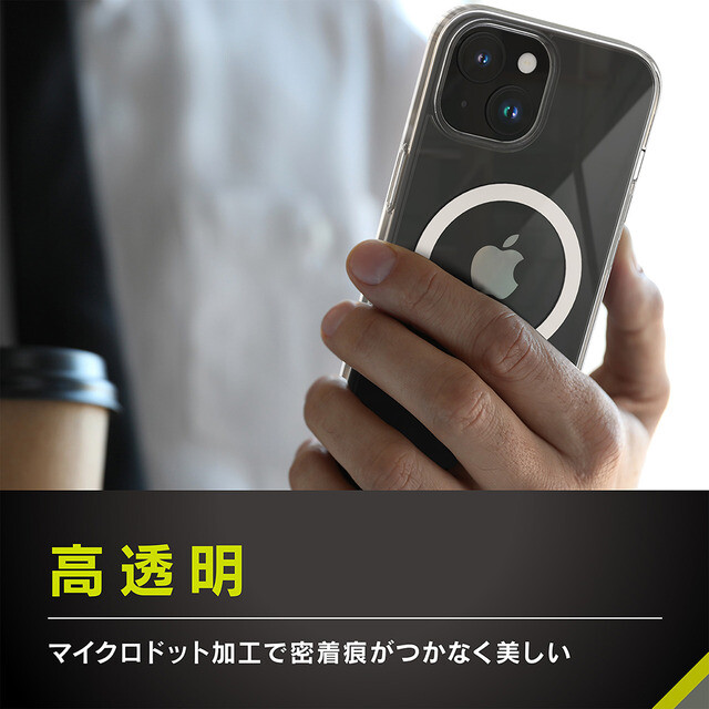 【iPhone15 ケース】MagSafe対応 ハイブリッドクリアケース (ブラックリング)サブ画像