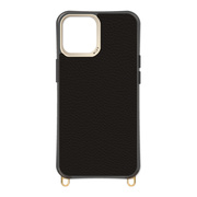 【iPhone15 Pro ケース】新形状ケース LEATHER CASE (ブラック)