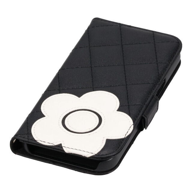 【iPhone15 ケース】DAISY PACH PU QUILT Leather Book Type Case (BLACK/WHITE)サブ画像