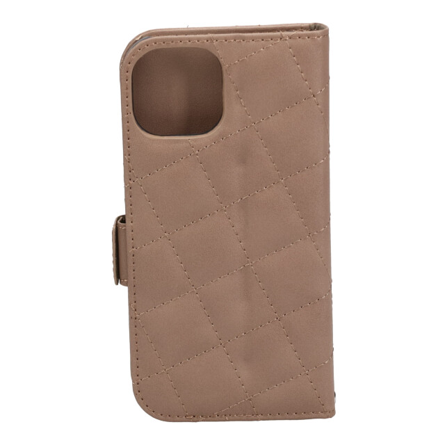 【iPhone15 ケース】DAISY PACH PU QUILT Leather Book Type Case (TAUPE/BLACK)サブ画像