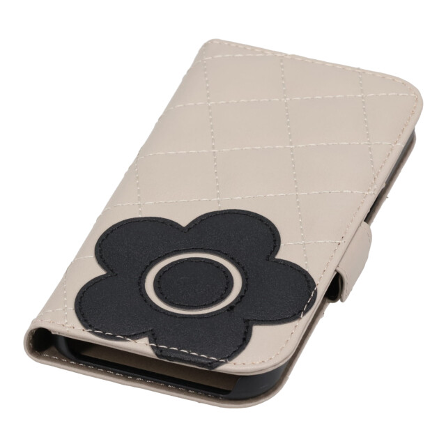 【iPhone15 ケース】DAISY PACH PU QUILT Leather Book Type Case (GREGE/BLACK)サブ画像