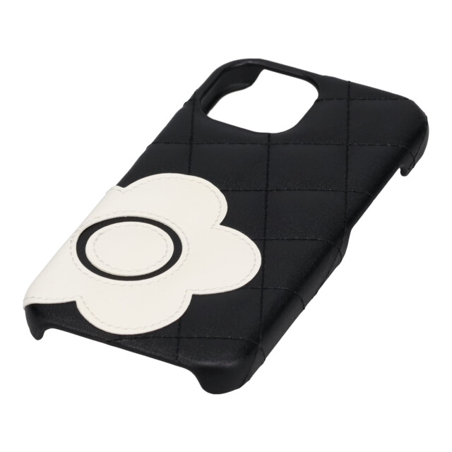 【iPhone15 ケース】DAISY PACH PU QUILT  Leather Shell Case (BLACK/WHITE)サブ画像
