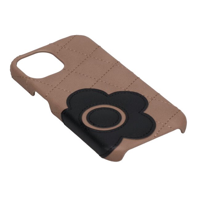 【iPhone15 ケース】DAISY PACH PU QUILT  Leather Shell Case (TAUPE/BLACK)サブ画像