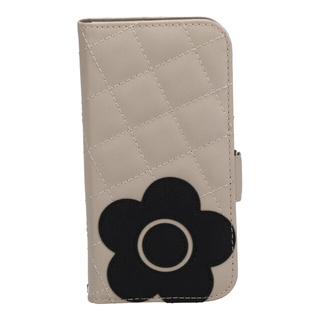 【iPhone15 ケース】DAISY PACH PU QUILT Leather Book Type Case (GREGE/BLACK)