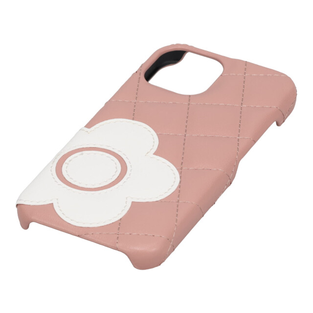 【iPhone15 ケース】DAISY PACH PU QUILT  Leather Shell Case (DUSTY PINK/WHITE)サブ画像