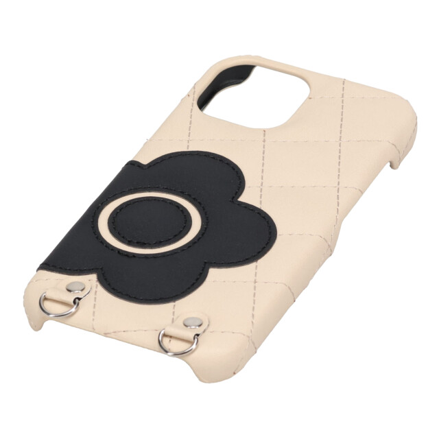 【iPhone15 ケース】DAISY PACH PU QUILT Leather New Sling Case (IVORY/BLACK)サブ画像