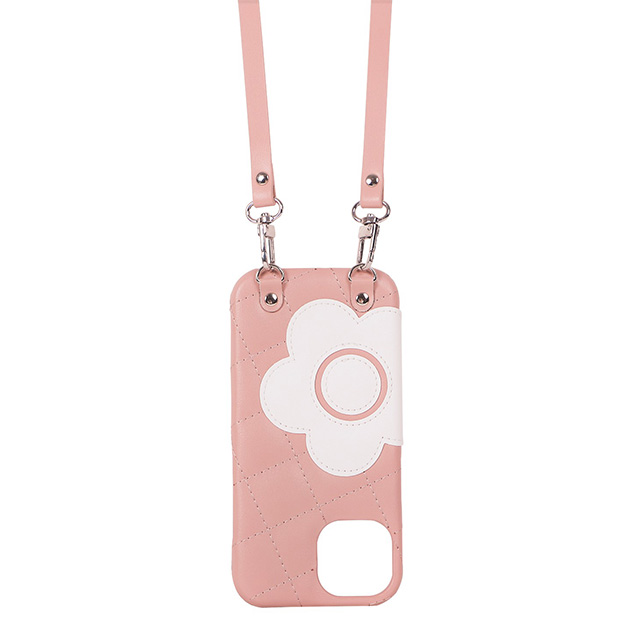 【iPhone15 ケース】DAISY PACH PU QUILT Leather New Sling Case (DUSTY PINK/WHITE)サブ画像