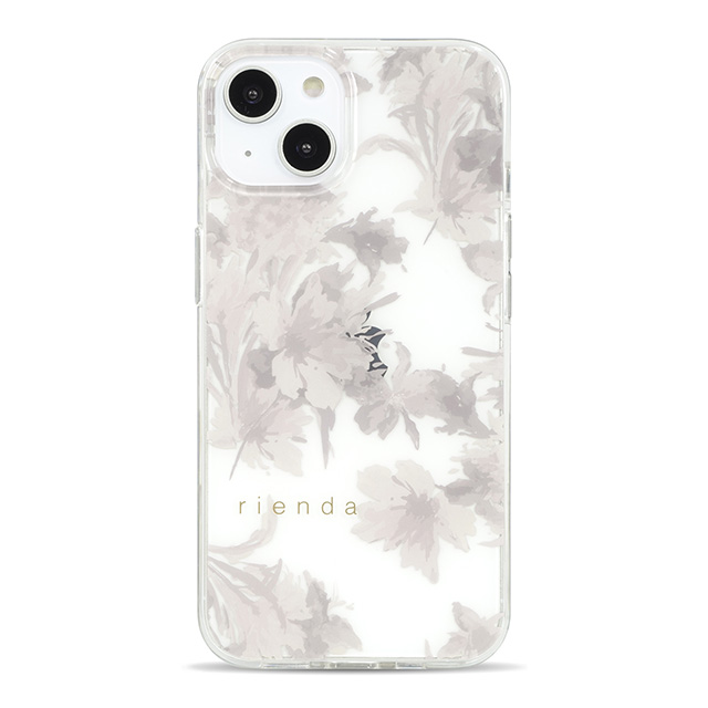 【iPhone15 ケース】rienda TPUクリアケース (Dress Flower/くすみホワイト)サブ画像
