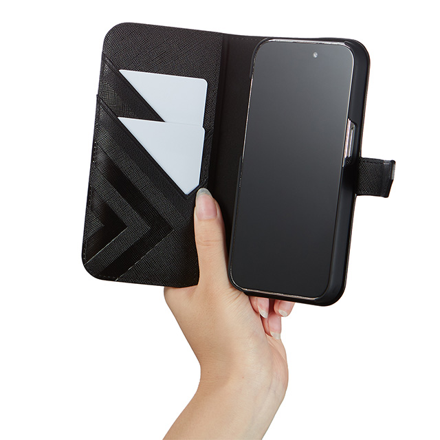 【iPhone15 Pro ケース】Folio Case Double Lined for MagSafe (Black)サブ画像