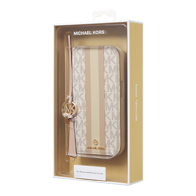 【iPhone15 Pro ケース】Folio Case Stripe with Tassel Charm for MagSafe (Vanilla)サブ画像