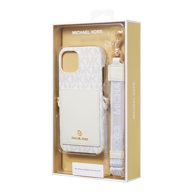 iPhone15 ケース】Wrap Case Pocket with Strap (Vanilla) MICHAEL KORS iPhoneケースは  UNiCASE